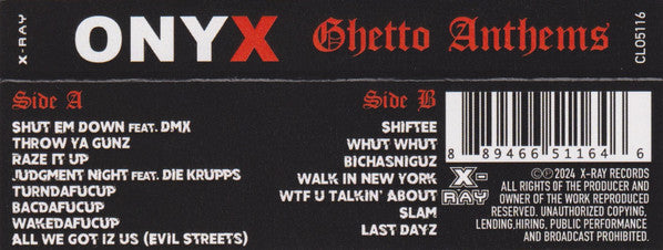 Onyx "Ghetto Anthems" (kassette)