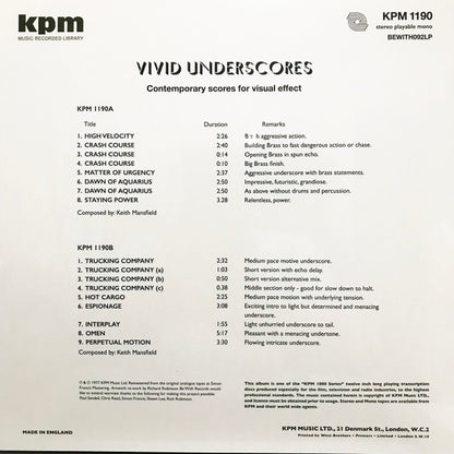 Keith Mansfield "Vivid Underscores"
