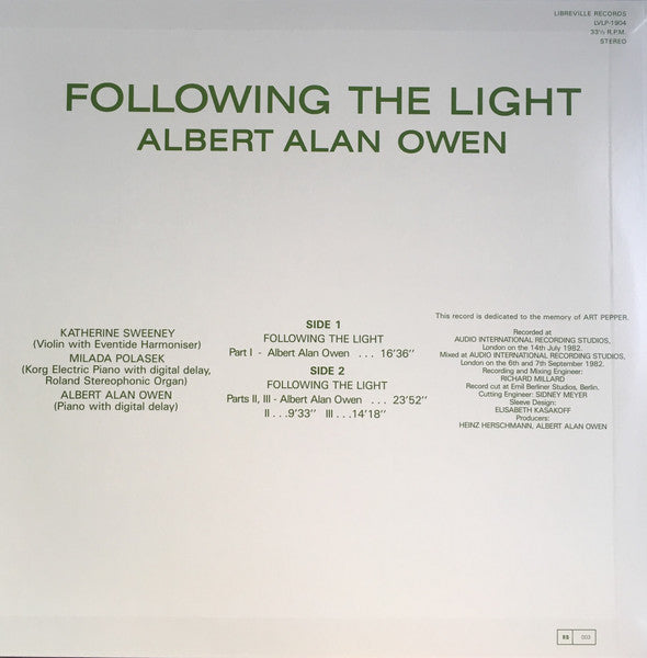 Albert Alan Owen "Following The Light"