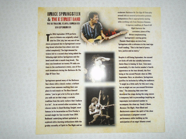 Bruce Springsteen & The E-Street Band "The Fox Theater, Atlanta, Georgia USA 30th September 1978"
