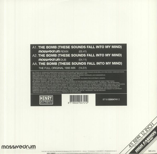 Kenny "Dope"* Presents The Bucketheads The Bomb! (These Sounds Fall Into My Mind) (Massivedrum Remix)