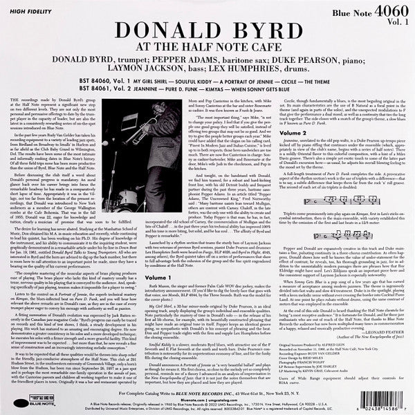 Donald Byrd "At The Half Note Cafe Volume 1" (Tone Poet Series)