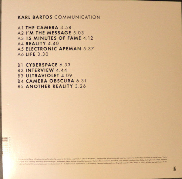Karl Bartos (Kraftwerk) "Communication"
